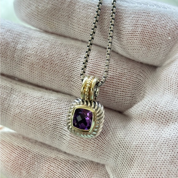David Yurman Petite Albion Pendant Necklace with Amethyst 17" - Picture 2 of 9